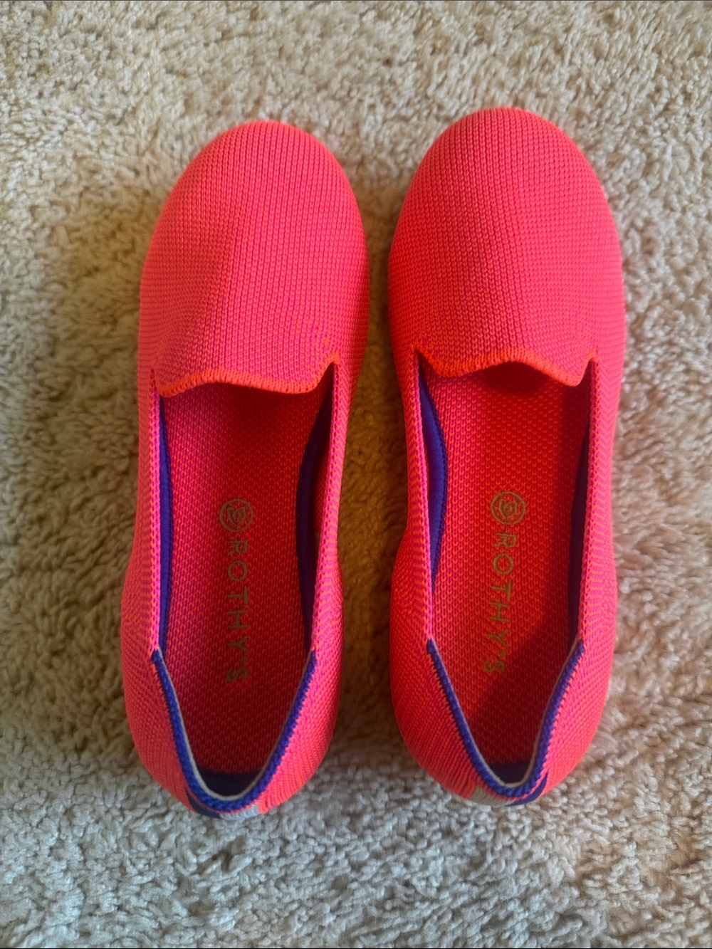 NWT Rothy's Kids Slip-On Sneakers in Bright Coral